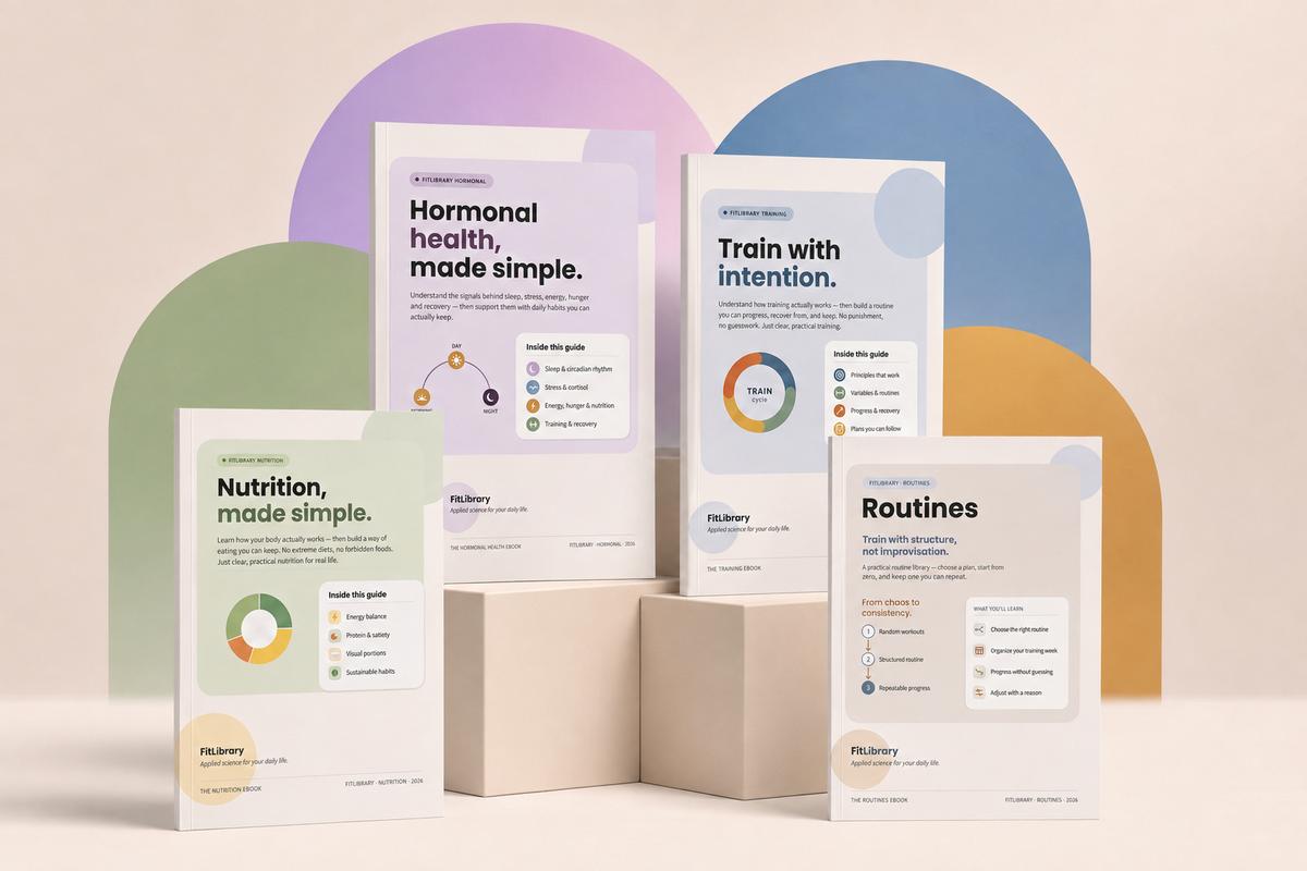 Cover art for the Full eBook Bundle, all four FitLibrary visual eBooks together