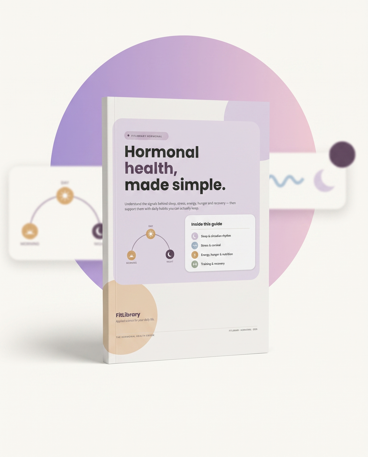 Cover of the FitLibrary Hormonal eBook, a visual hormonal-health guide