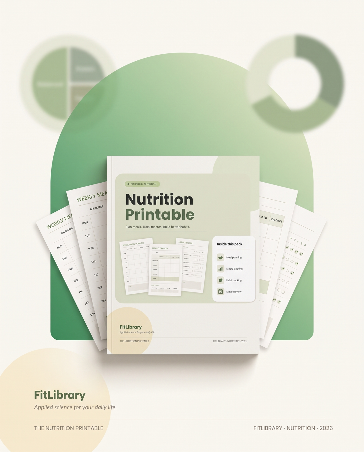 Cover of the FitLibrary Nutrition Practical Pack of printable worksheets and trackers