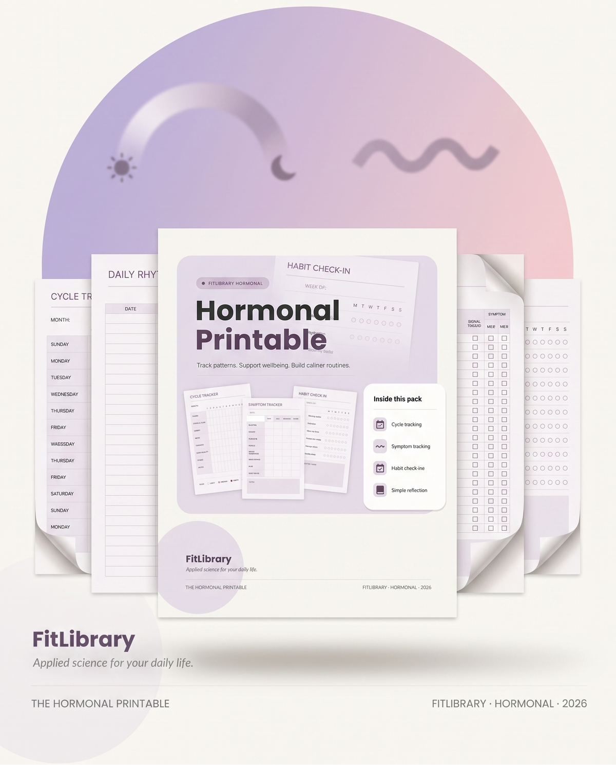 Cover of the FitLibrary Hormonal Practical Pack of printable worksheets and trackers